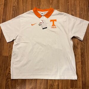 Nike Tennessee Volunteers Polo Shirt Men XL White Orange‎ Collar New
